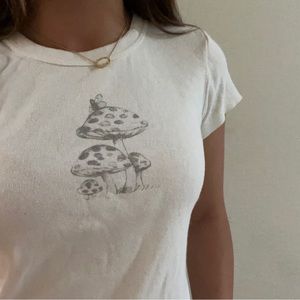 Brandy Melville mushroom y2k mini tshirt